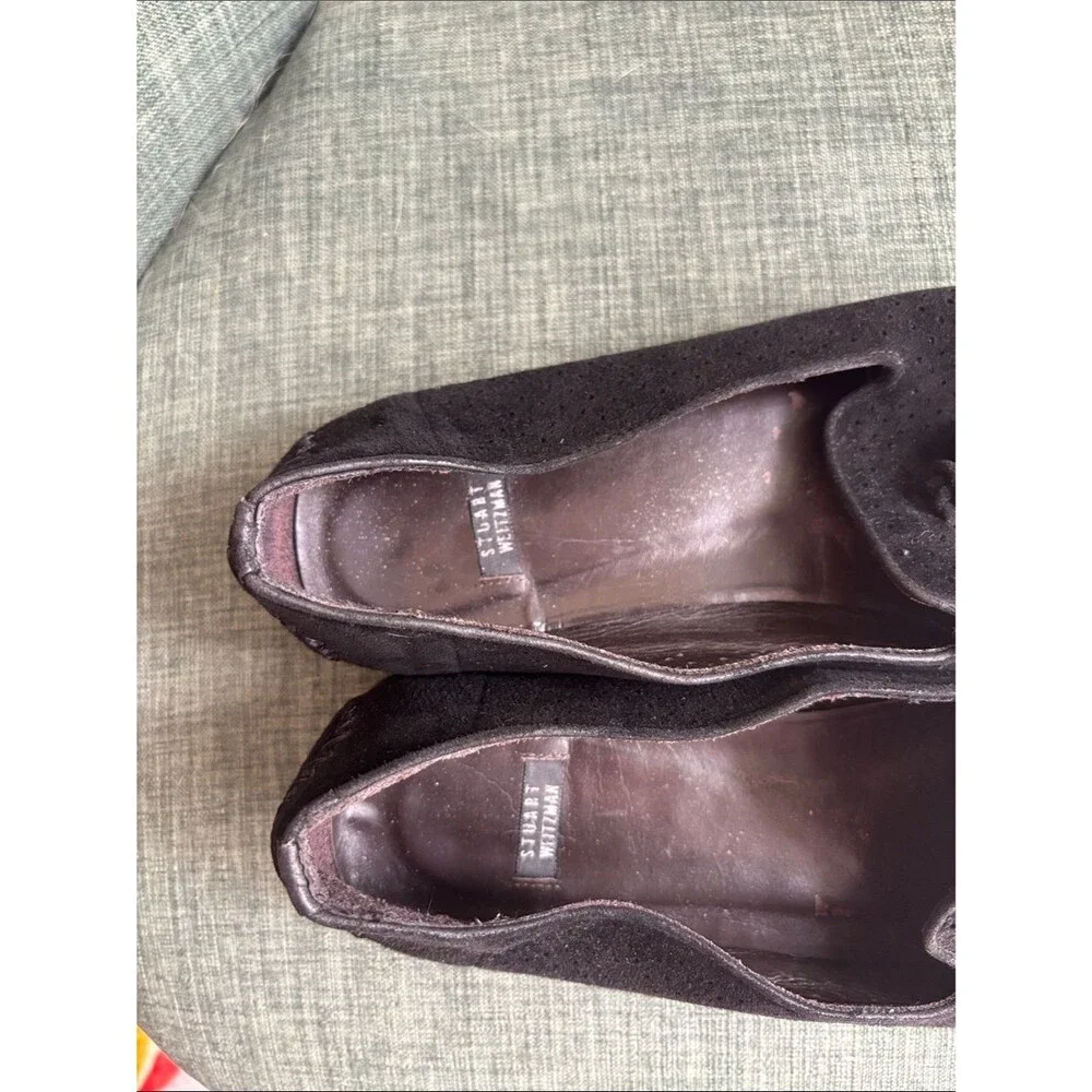 Stuart weitzman Black Suede Tassel Loafers - Women’s size 10 Classic work casual